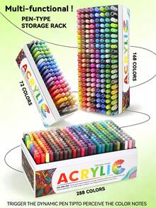 GuangNa High Gloss Acrylic Gel Pens 12/72/168/288 Colors Set, 1.0mm Hard Tip, High Pigment Concentration And Large Capacity Water-Based Ink. Can Create 3D Painting Effects, Suitable For Wood, Ceramic, Metal, Glass And Rock Painting, Back To School Gift - Sets - View 3