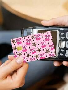 4/2pcs Star Leopard Official Credit Card Privacy Protection Stickers, Cherry Blossom Pattern Birthday Gift PVC Material Anti-Fingerprint Anti-Scratch Wear-Resistant Card Skin, Card Protector, Suitable For Men, Women, Couples, Small Chip Cards, Bank Cards Decoration Stickers, Credit Cards, Transit Cards, Student Campus Cards Personalized DIY Customization - Multiple Styles - View 1