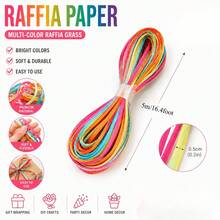Tali Kertas Rafia Warna Dopamin 10m/2 Gulungan, Pita Pembungkus Kado, Cocok Untuk Pembungkus Kado, Rangkaian Bunga, Buket Pernikahan, Dekorasi Pesta Dan Pembungkus Kado Natal - Dopamin - View 10