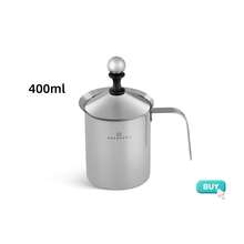 Stainless Steel Milk Frothing Pitcher With Lid, 400ml/800ml Milk Frother Jug With Handle For Coffee, Cappuccino & Latte - Silver - View 12