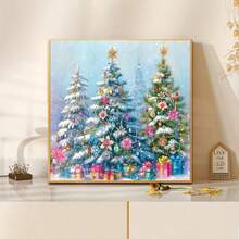 1PC DIY 5D Diamond Painting Kit Christmas Tree Pattern - Round Full Drill Art Mosaic Craft, Home Wall Decor, Unframed - No Frame - View 3