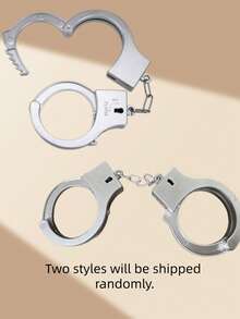 1 Set Silver Plastic Handcuffs, Suitable For Halloween And Party Costumes, Durable Cosplay Performance Handcuffs - Multiple Styles - View 6
