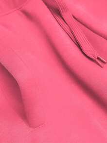 Sweatpants, Elastic Waistband With Drawstrings, Mid-Rise, 2 Pockets, Tapered Legs With Drawstrings, Basic - Watermelon Pink - View 3
