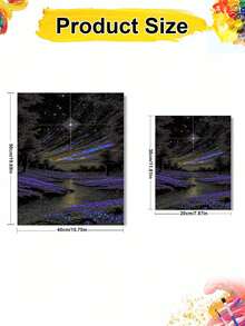 DIY Glowing Starry Night Landscape (Frameless 8x12 / 16x20 Inches) Paint By Numbers Kit(Acrylic) Arts & Crafts For Adult Beginners, Home Wall Decor, And Creative Holiday Gifts For Relaxing - Sets - View 3