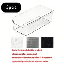 1-3pcs Sticky Note Holder, Stationery Storage Box, Desktop Organizer, Cosmetic Storage Box, Back To School, - No Drilling Space-Saving Desktop Organizer, Office Accessories And Supplies - Transparent - View 9