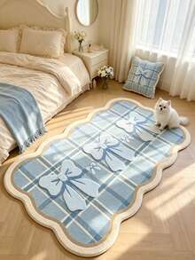1pc Pink Bow Cream Style Decorative Rug, Bedroom Decor, Small Rug, Carpet, Home Decor, Living Room Rug, Living Room Small Rug, Bedroom Rug, Living Room Home Decor, Outdoor Rug, Washable Rug - Multicolor 11 - View 6