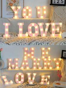 22/21/16cm Decorative LED Glowing Numbers And Letters, Plastic Neon Number Light Sign, Battery Powered Number Light, DIY Letters And Numbers, Suitable For Birthday, Christmas, Bar And Wedding Decoration - LED Letter and Number Lights - View 5