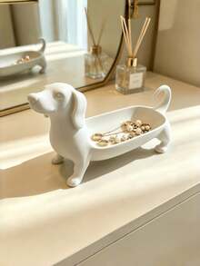 Minimalist Dachshund Jewelry Tray, Vanity Ring & Watch Holder, Entryway Key Rack, Bedside Table Phone & Glasses Stand, Multi-Functional Storage Tray, Desktop Decor, Housewarming Christmas Mother's Day Birthday Gift, Jewelry Tray - Multicolor - View 2