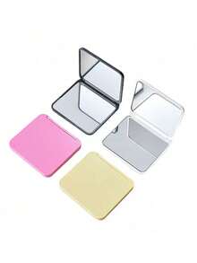 1/2pcs Multi-Color Double-Sided Folding Pocket Makeup Mirror, Portable Compact Square Hand Mirror, Minimalist Travel Makeup Mirror, Suitable For Handbag, Outdoor Daily Touch-Up - Multicolor - View 10