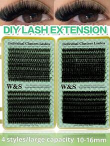 Waloshow Single Cluster False Eyelashes, Thick And Natural, Creating Voluminous And Curly Makeup Effect, Ultra Soft And Lightweight, Reusable, Segmented Single Cluster Eyelashes, 30D+40D+50D+60D+80D+100D Lash Extension Set, Cluster False Eyelashes, Single Cluster False Eyelashes - DD - View 1