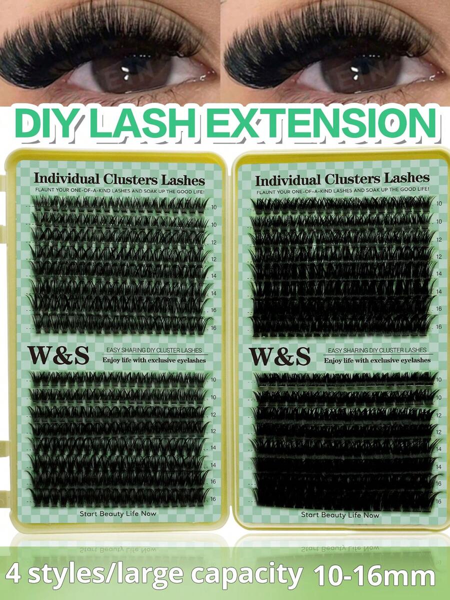 Waloshow Single Cluster False Eyelashes, Thick And Natural, Creating Voluminous And Curly Makeup Effect, Ultra Soft And Lightweight, Reusable, Segmented Single Cluster Eyelashes, 30D+40D+50D+60D+80D+100D Lash Extension Set, Cluster False Eyelashes, Single Cluster False Eyelashes - DD - View 1