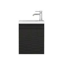 40cm White High-Gloss Bathroom Cabinet, Wall-Mounted Vanity Unit With Ceramic Basin And Mirror, Handleless Design, Soft-Close Hinges, Space-Saving, Fully Pre-Assembled, No Assembly Required, For Bathrooms And Guest Rooms - Black - View 11
