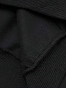 Autumn Winter Unisex Wings Print Oversized Hoodie Y2K - Black - View 7