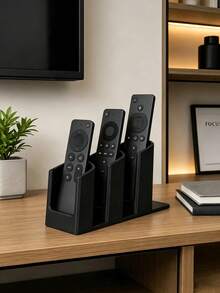 3D Printed 3-Slot Remote Control Storage Rack Can Hold 3 Remote Controls Aesthetic Organization Box For TV Audio Light Remote Controls And Office Supplies Practical Desktop Storage Stand Essential Home Decor Must-Have Gift Christmas Halloween - Multicolor - View 8