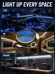 GLANBERT 5M COB LED Strip Light, Plug And Play, 5V Low Voltage, Car Decorative Light Strip, Holiday Decoration - COB LED Strip - View 5