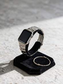 1pc Velvet Watch And Bracelet Display Stand, C-Shaped Jewelry Holder, Scratch-Resistant Velvet Stand With Leather Textured Finish, For Watches, Bracelets And Jewelry, Room Decor - Multicolor - View 1