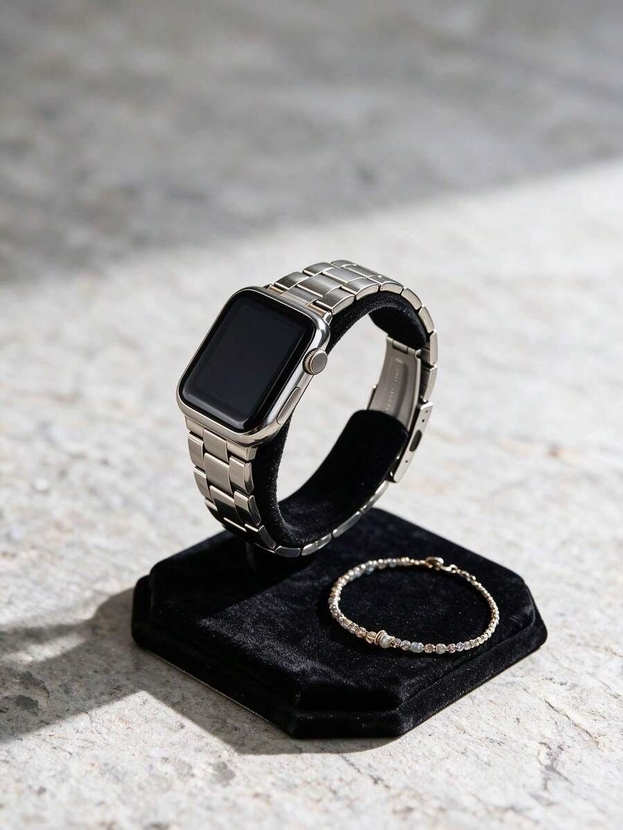 1pc Velvet Watch And Bracelet Display Stand, C-Shaped Jewelry Holder, Scratch-Resistant Velvet Stand With Leather Textured Finish, For Watches, Bracelets And Jewelry, Room Decor - Multicolor - View 1