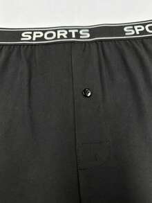 Random 2pcs Men's Long Boxer Briefs, Polyester Fabric, Soft & Comfortable, Suitable For Casual Home Wear, Men's Gift - Multicolor - View 7