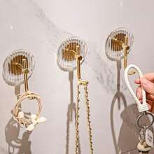 3pcs No-Drill Wall Hooks, Heavy Duty Acrylic Towel And Key Rack, Sturdy And Stylish, Suitable For Towels, Coats And Keys, Perfect For Bathroom, Kitchen, Bedroom And College Dorm - Multicolor - View 5