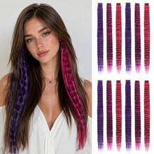 1 buah Ekstensi Rambut Motif Leopard Warna Campuran, Gaya Jalanan Y2K, Ekstensi Rambut Tanpa Sambungan Satu Bagian, Sutra Warna-warni Motif Leopard, Ekstensi Rambut Jambang Warna-warni dan Rambut Bulu, Ekstensi Rambut Gantung Telinga Warna-warni, Ekstensi Rambut Satu Bagian Motif Leopard dengan Sorotan Warna-warni, Ekstensi Rambut Alami Tak Terlihat dan Realistis - Motif macan tutul - View 10