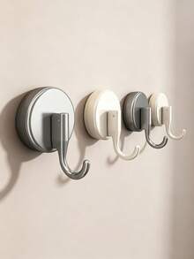 1pc/2pcs Hidden Rotating Gravity Wall Hook Behind Door, Bathroom Storage Rack With Movable Hook - Multicolor - View 6
