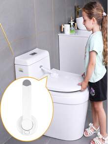 ABS Children Toilet Lock Baby Anti-Opening Toilet Lid Lock Prevent Cats And Dogs From Opening Toilet Suitable For Most Toilets No Tools Required Easy Installation Christmas Halloween Gift For New Moms - White - View 4