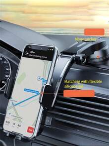 1pc 360° Car Waterfall Phone Holder, Strong Suction Cup Firmly Adheres Without Falling, Adjustable Angle For Free View Switching, Smooth Ride On Rough Terrain, Essential Stable Accessory For Self-Driving Trips - A - View 4