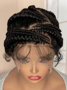 High-Quality Full Lace Woven Wig, Unique Underground Style Hairstyle. Fashionable New Arrival, Suitable For Everyone To Wear., Halloween - Black - View 5
