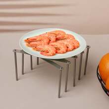 1pc Expandable 430 Stainless Steel Bowl & Plate Rack, 3/4/5/6/7 Slots Optional, Kitchen Cabinet Countertop Storage Rack, Pot Lid Organizer, Cookware Divider Rack, Drill-Free Practical Kitchen Tool For Home - View 11