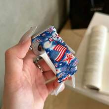 1件復古紅白藍星形圖案矽膠錶帶，兼容 38mm 40mm 41mm 42mm 44mm 45mm 46mm 49mm，愛國美國國旗設計，舒適柔軟可替換矽膠錶帶，適用於Ultra/SE/S12/11/10/9/8/7/6/5/4/3/2/1中性時尚智慧手錶錶帶，日節日慶祝禮物 - 彩色 - 查看 6