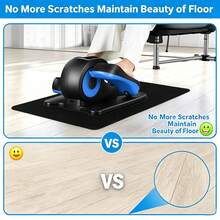 Luckybutterfly Double‑Sided Non‑Slip Exercise Equipment Mat, Floor Protector Mat For Mini Elliptical Leg Exerciser - Black - View 4