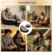 Set Sofa dan Bangku Kaki Tiup Portabel, Sofa Tiup Nyaman dan Tahan Lama, Kursi Santai Lipat Hemat Ruang, Cocok untuk Kamar Tidur dan Ruang Tamu Dalam Ruangan, Berkemah di Luar Ruangan, Halaman Belakang, Balkon, Hadiah Dekorasi Rumah untuk Bersantai - Model baru - View 10
