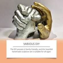 3D Plaster Model Kit Hand Mold Powder Clone Powder 3D Hand Mold Making Model Powder Plaster Hand Mold, Various DIY Processes Suitable For Home, This Heartfelt Handmade Sculpture Kit Is Suitable For All Ages! And Can Increase Affection, Gifts For Family And Friends, Back To School Gifts, Christmas Gifts - A - View 7