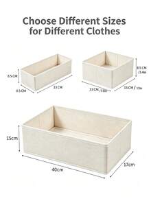 1pc/3pcs White Fabric Non-Patchwork Storage Box, Linen Clip Storage, Clothes Organizer, Wardrobe Clothes Pants Layered Storage Decoration, Holiday Decoration, Room Decoration, Home Decoration, Bedroom Decoration, Organizer, Organizer, Storage Box, Clothing Storage - White - View 5