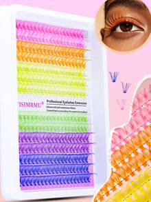 280 Clusters 30D Multi-Color Segmented Fluffy Eyelash Extensions, Soft Natural Curly Realistic Single Cluster Lashes, For Makeup Studio & DIY Personal Use - View 4