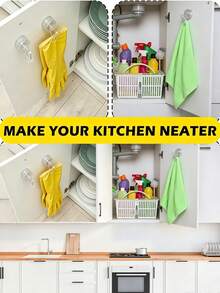 Rotating Suction Cup Storage Rack, Drill-Free Damage-Free Clip, Can Hang Gloves & Towels, Washable Design, High Load Bearing Hook Holder, Multi-Function Hook - Multicolor - View 6
