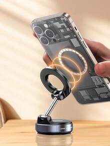 Multifunctional Vacuum Magnetic Phone Holder, Foldable Portable Vacuum Suction Mount, Universal Rotating Bracket For Dashboard And Windshield, Vacuum Suction Magnetic Car Mount, Multiple Styles Available - Random Styles - View 12
