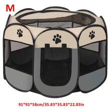 1pc Foldable Portable Pet Fence, Breathable Printed Pet Bed, Pet Whelping Box, Suitable For Large, Medium, Small Dogs, Cats, Rabbits Exercise, Indoor And Outdoor Use Pet Tent - Multicolor - View 12
