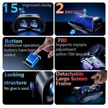 VR Virtual Reality Goggles With Bluetooth Controller, VR Headset For 4.7-7.0 Inch Mobile Phones, For Movies And Video Games - Black - View 7