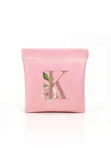 Sparkling Rose Letters Stamp Mini Storage Pouch, Women's Coin Purse, Self-Closing Multi-Functional Organizer Bag Chargers And Cables - Portable Carrying Pouch Suitable For Lipstick, Coins, Earphones, Data Cables, Keys, Jewelry, And Charging Cords - Multicolor - View 24