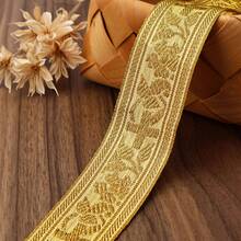 2/5碼金銀色刺繡提花蕾絲，適合縫製，可用於髮飾裝飾、DIY手工裝飾、禮物包裝 - 多色B - 查看 19