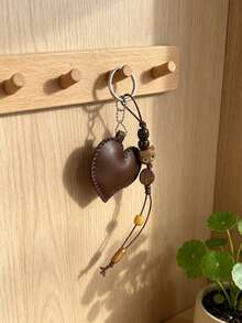 Heart-Shaped 3D Keychain Pendant Heart Bag Charm,Purse Charms - Coffee - View 5