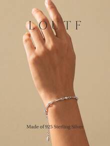 1pc Minimalist Bamboo Knot 925 Sterling Silver Bracelet, Elegant Jewelry Gift For Women, Girlfriend, Daily Accessory - Bamboo Bracelet - View 8