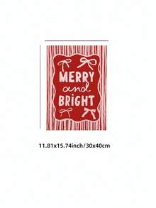 1pc Frameless Festive Red Pink Christmas Print Wall Art Dorm Gift - Multi-color - View 14