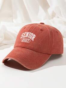 1pc Class Of 2027 Senior Baseball Cap Washed Distressed Dad Hat Vintage High School College Graduation Gift For Boys Girls - A - View 7