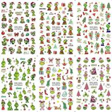 The Grinch 2 قطعة ملصقات أظافر وحش بشعر أخضر لعيد الميلاد مع لاصق خلفي قابل للإزالة ملصقات إكسسوارات أظافر عيد الميلاد - متعدد الألوان - مشاهدة 6