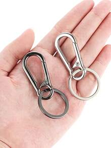 Simple Metal Alloy Keychain Clip,Multifunctional Car Key Holder,Durable Outdoor Hiking Clip,Men Keyring Gift - Multicolor - View 2