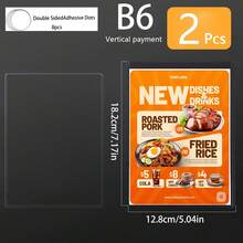 2/5/10pcs Self-Adhesive Sign Holders, Transparent Acrylic Wall-Mounted Photo Frames, A4 A5 A6 Multiple Sizes, Ultra-Thin Reusable Document Menu Protectors, Suitable For Office And Room Decoration - Multiple Specifications - View 20