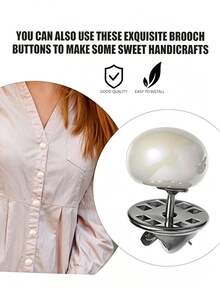 1pc Detachable No-Sew Brooch Button, Metal Pearl Pin, Suitable For Shirts, Weddings, Banquets, Daily Wear, Men's And Women's Fashion Accessories, Durable Shoe Decor Buckle - Multiple Styles - View 5