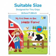 beartale Farm Animals Hide And Seek Felt Flap Book, Interactive Sensory Flap Toy With Mirror, Early Education Cognitive Reading Gift For Toddlers - Multicolor - View 10